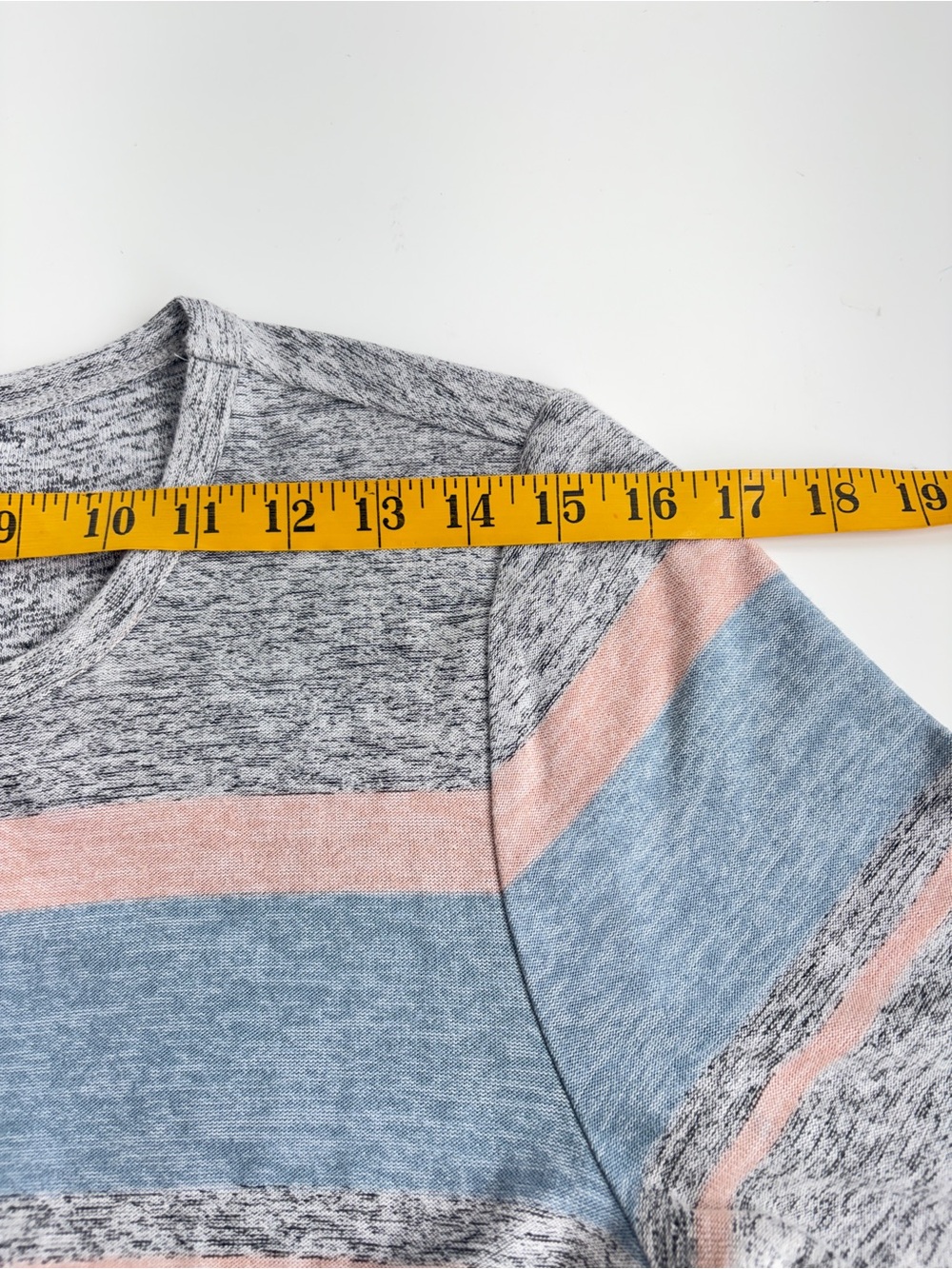 Lou & Grey gray marled pink striped soft short sleeve t-shirt swing dress Medium - Picture 12 of 15